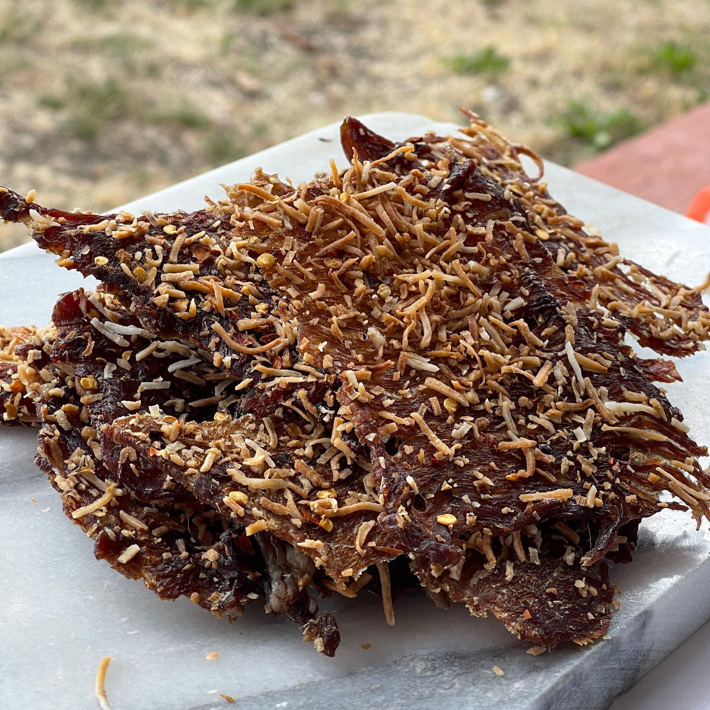 Crunchy Coconut Curry Beef Chips